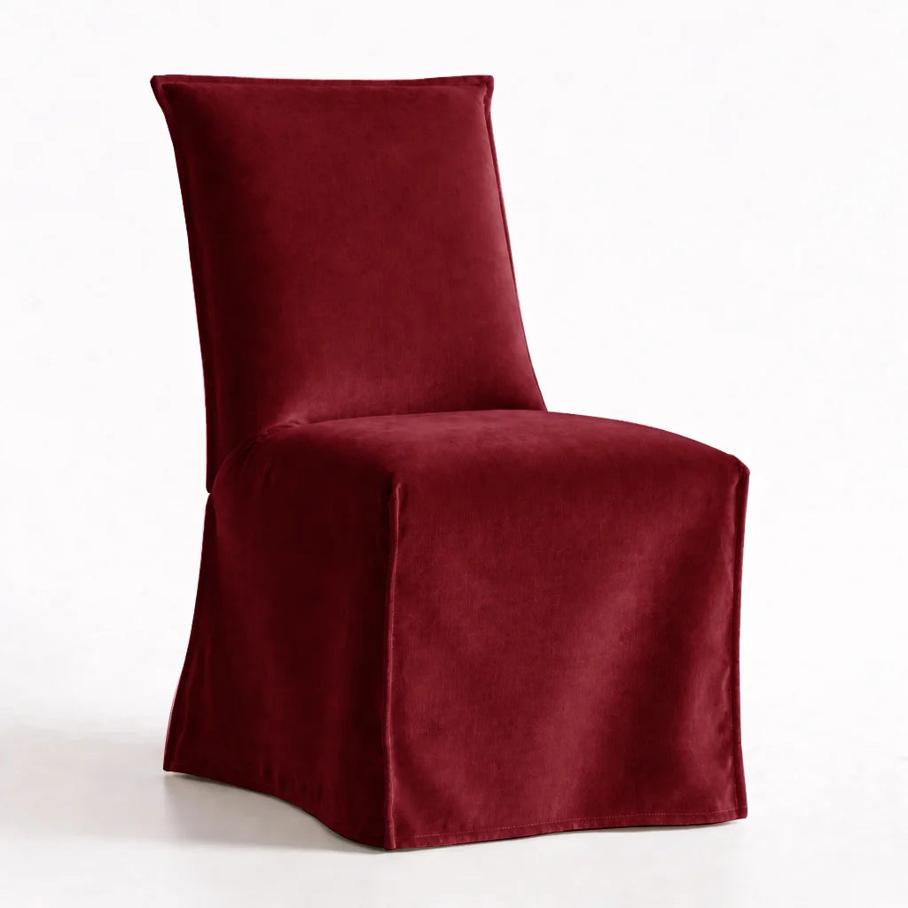 Wine Red WB PBV2042 - 27 | Long-Skirt Dining Chair Slipcover