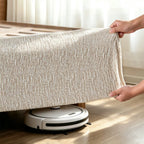 Woven Linen-Texture Cover for Platform Bed · Elastic Bands + Back Elastic