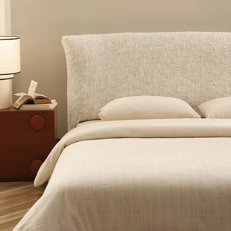 Woven Linen-Texture Stretch-Fit Bed Headboard Cover