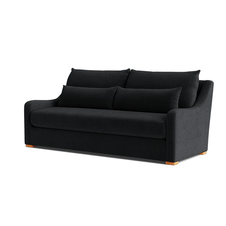 Custom Sofa Slipcover | Sienna Velour - Onyx Noir