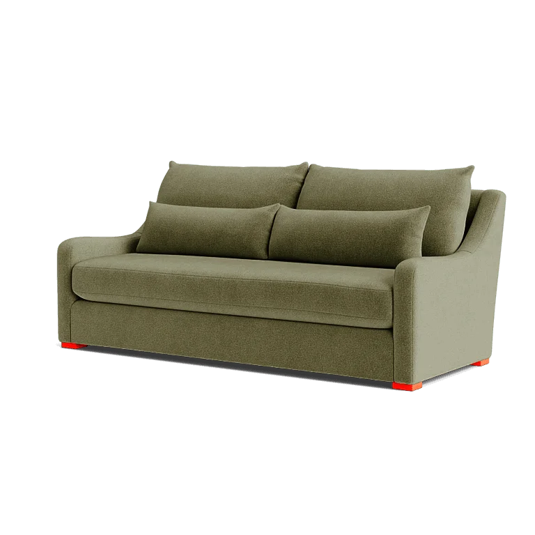 Custom Sofa Slipcover | Sienna Velour - Fieldstone Olive