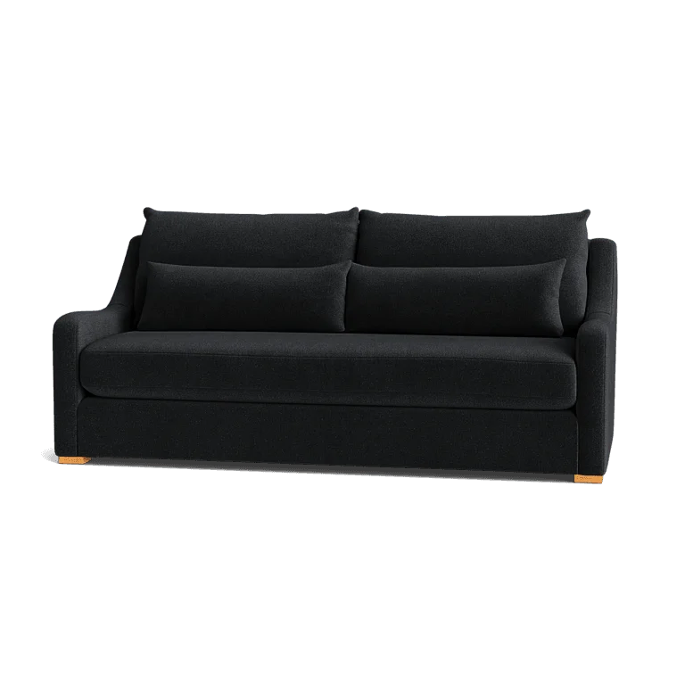 Custom Sofa Slipcover | Sienna Velour - Onyx Noir