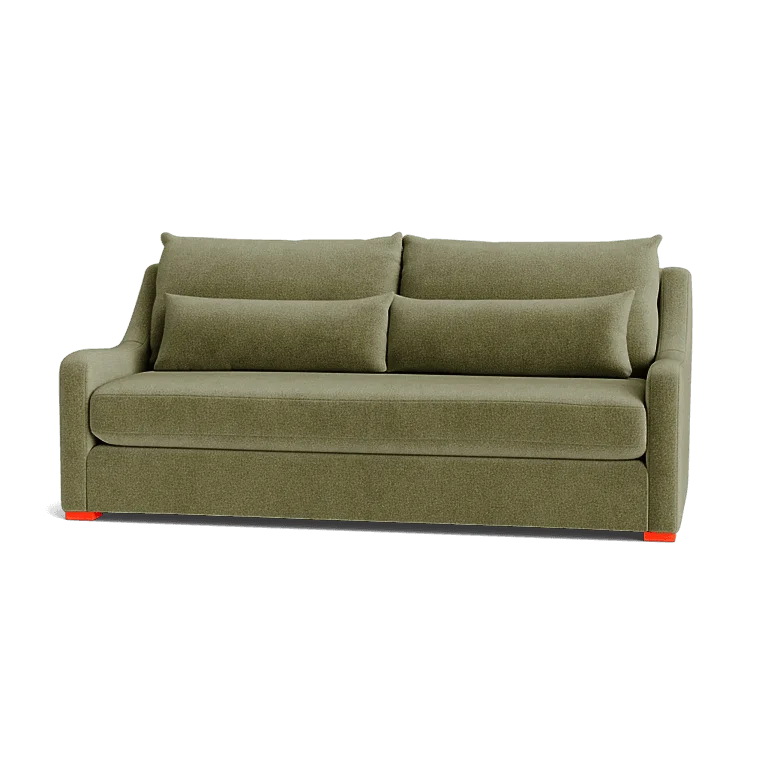 Custom Sofa Slipcover | Sienna Velour - Fieldstone Olive