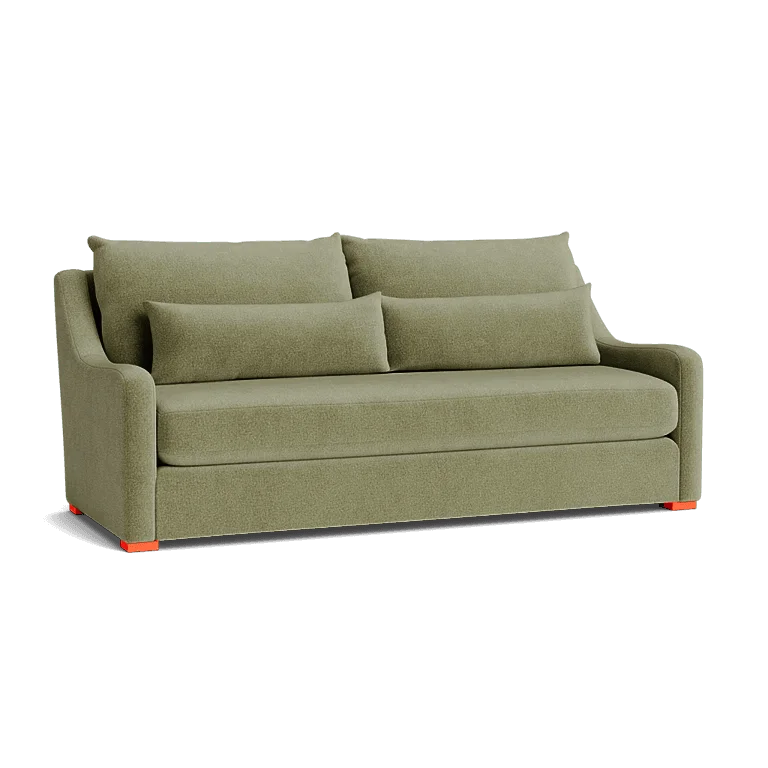 Custom Sofa Slipcover | Sienna Velour - Fieldstone Olive