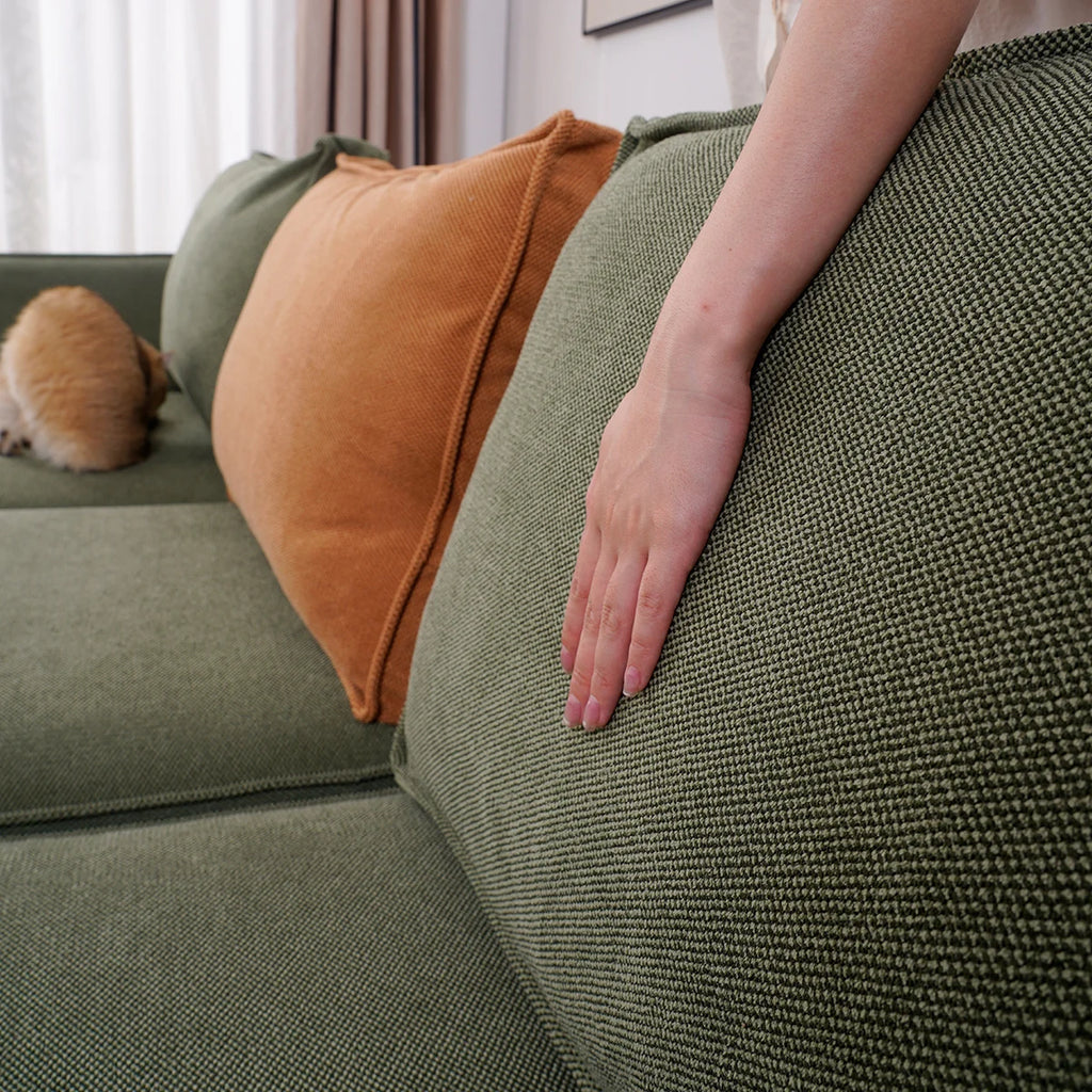 Custom Individual Cushion Sofa Slipcover | Marlowe Collection - Olive Moss