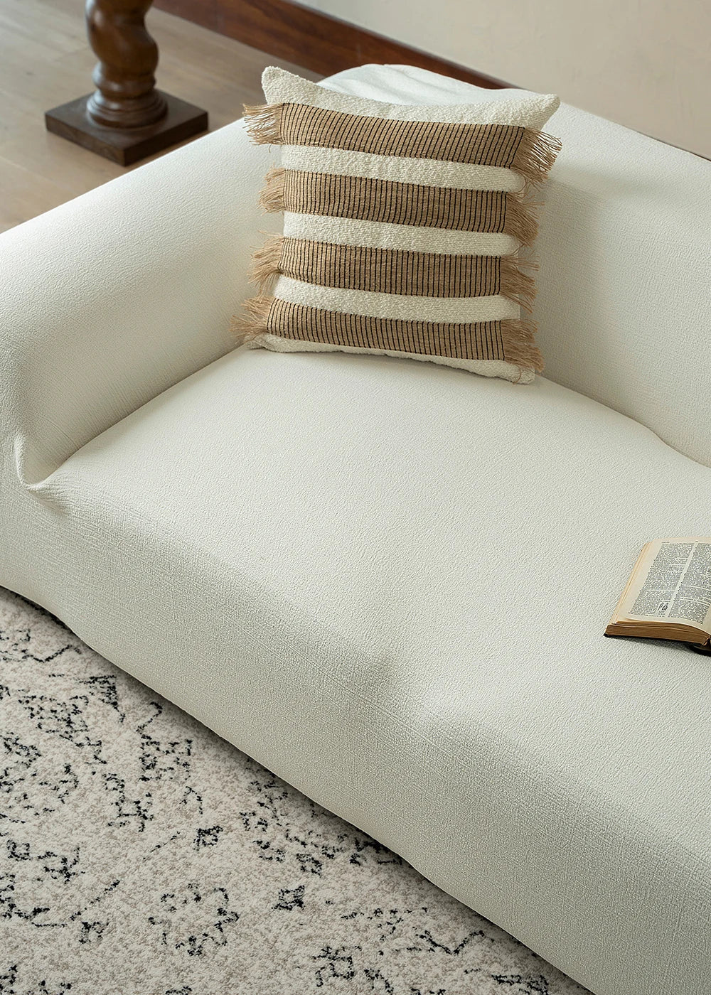 Pure Linen Look Sofa Cover | Stretch, Cat Scratch Resistant