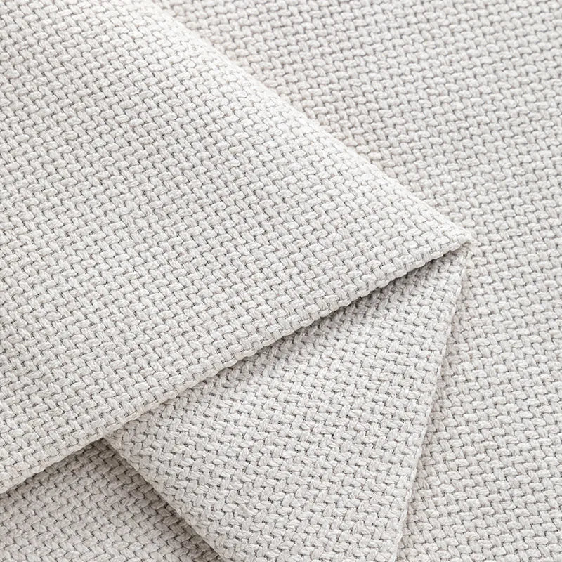 One Piece Custom Sofa Slipcover | Elara Flax- White