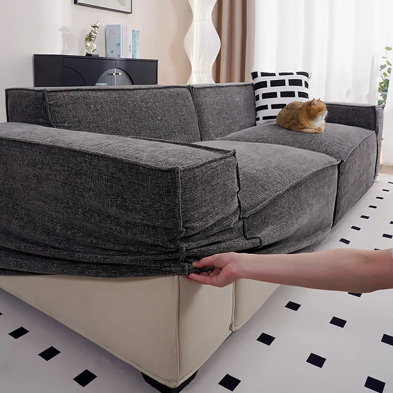 Custom Sofa Slipcover | Elara Basic - Dark Gray