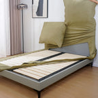 Bed Frame + Headboard Cover | Sienna Velour - Fieldstone Olive