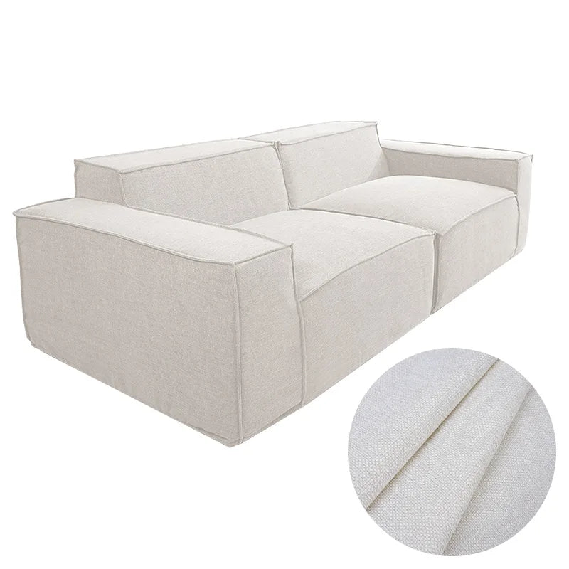 Custom Sofa Slipcover | Elara Basic - Ivory Cloud