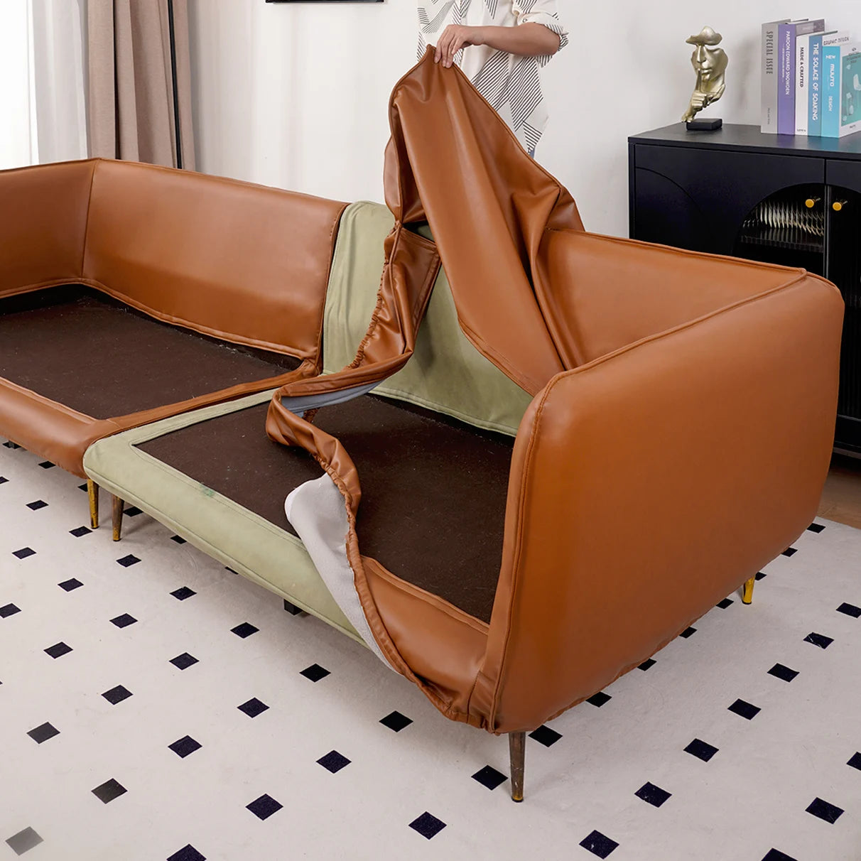 Custom-made sofa cover with perfect tailored fit
