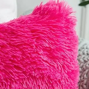 Solid Deluxe Plush Throw Pillowcase 2 Pack - Pink