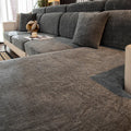 Chenille Solid Woven Stretch Sofa Cushion Cover - Dark Grey