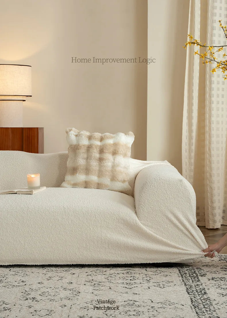 Teddy Fleece Elastic Sofa Slipcover