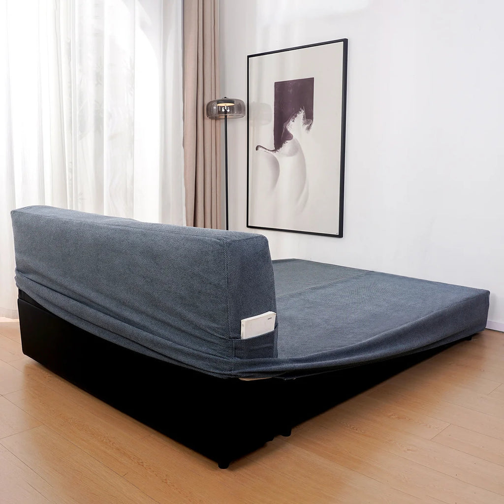 Bed Frame + Headboard Cover In Full | Midnight Indigo