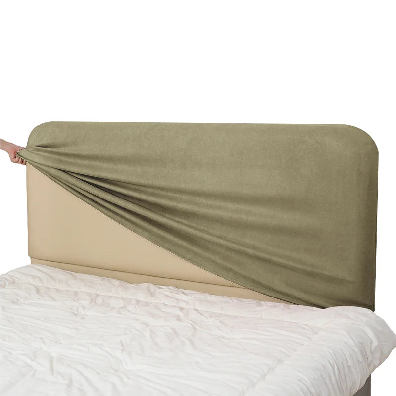 Bed Headboard Cover | Sienna Velour - Fieldstone Olive