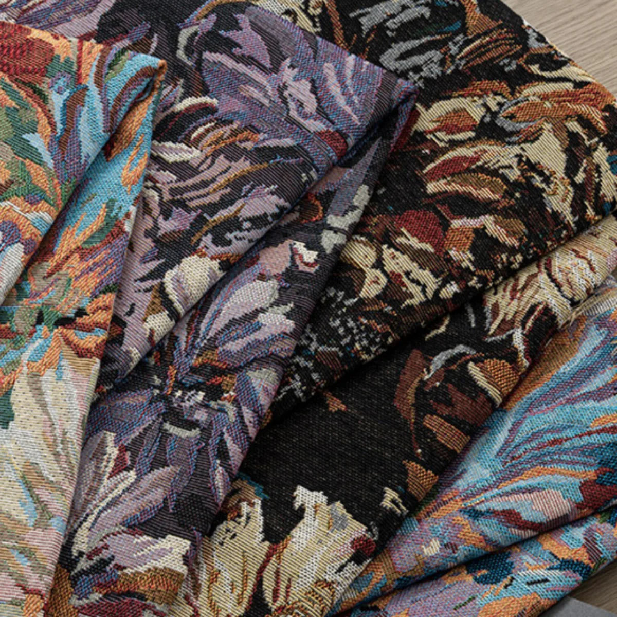 Floral Oil Painting Chenille Jacquard Upholstery Fabric | Custom Sofa