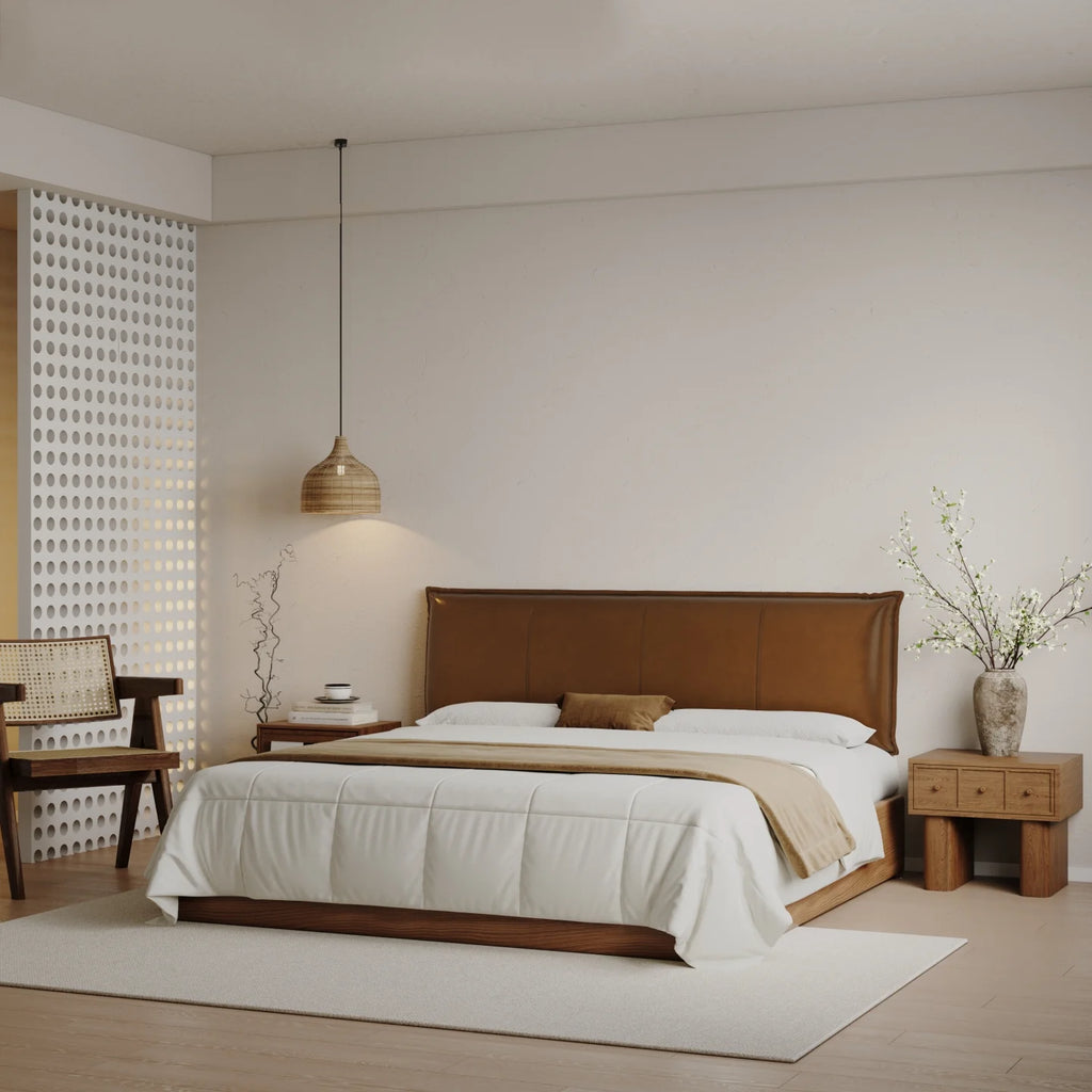 Lit plateforme rembourré + housse de tête de lit | Anthracite classique 