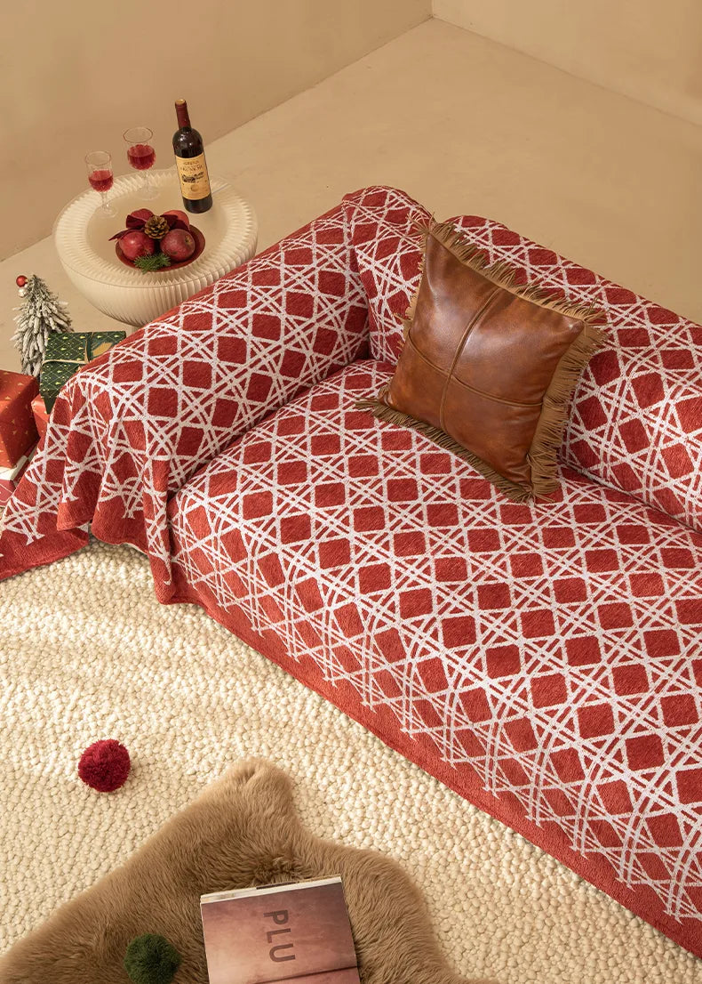 Red Checkered Velvet