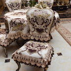 Handcrafted dining chair slipcover in artisan workshop