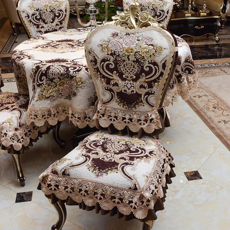 Handcrafted dining chair slipcover in artisan workshop