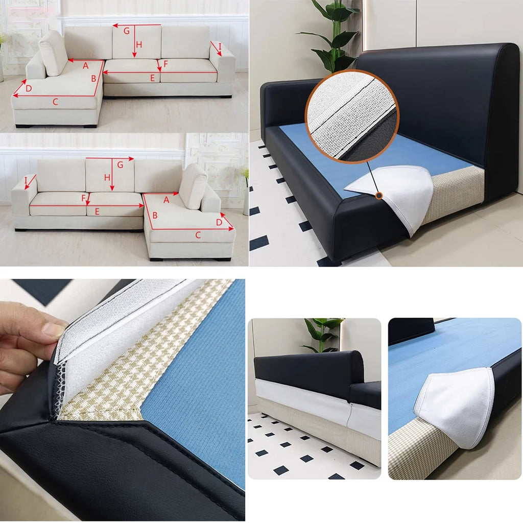 Handmade couch slipcover styled in a modern living room