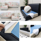 Handmade couch slipcover styled in a modern living room