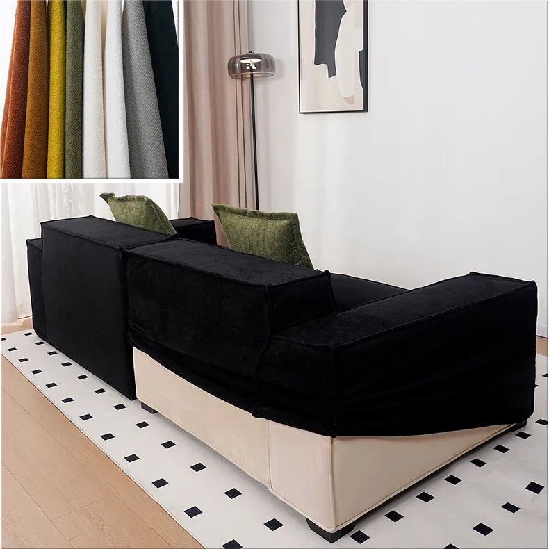 Performance linen fabric sofa cover with spill-resistant finish