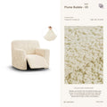 Beige custom single recliner cover by Plume Bubble – handcrafted stretch-fit slipcover for standard recliner chairs.