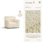 Beige custom armchair cover – premium furniture protector by Plume Bubble