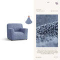 Blue custom armchair cover – premium furniture protector by Plume Bubble