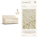 Beige custom-made sofa cover for 2-seater couch – modern living room slipcover by Plume Bubble