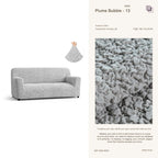 Gray custom sofa slipcover for 3-seater – premium furniture protector by Plume Bubble