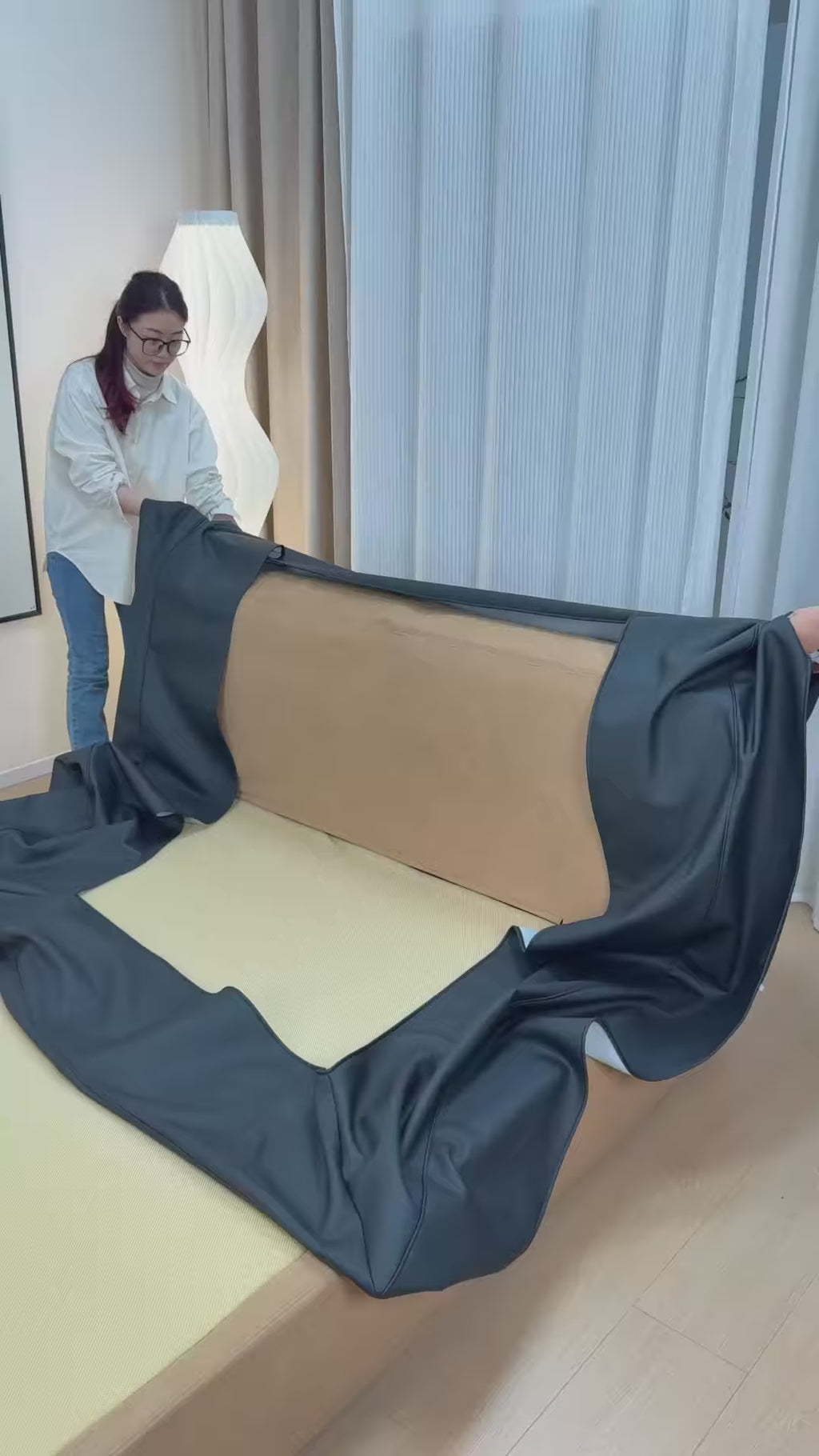 Bed Frame + Headboard Cover | Terravia - Solid Black