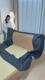 Bed Frame + Headboard Cover | Terravia - Solid Black