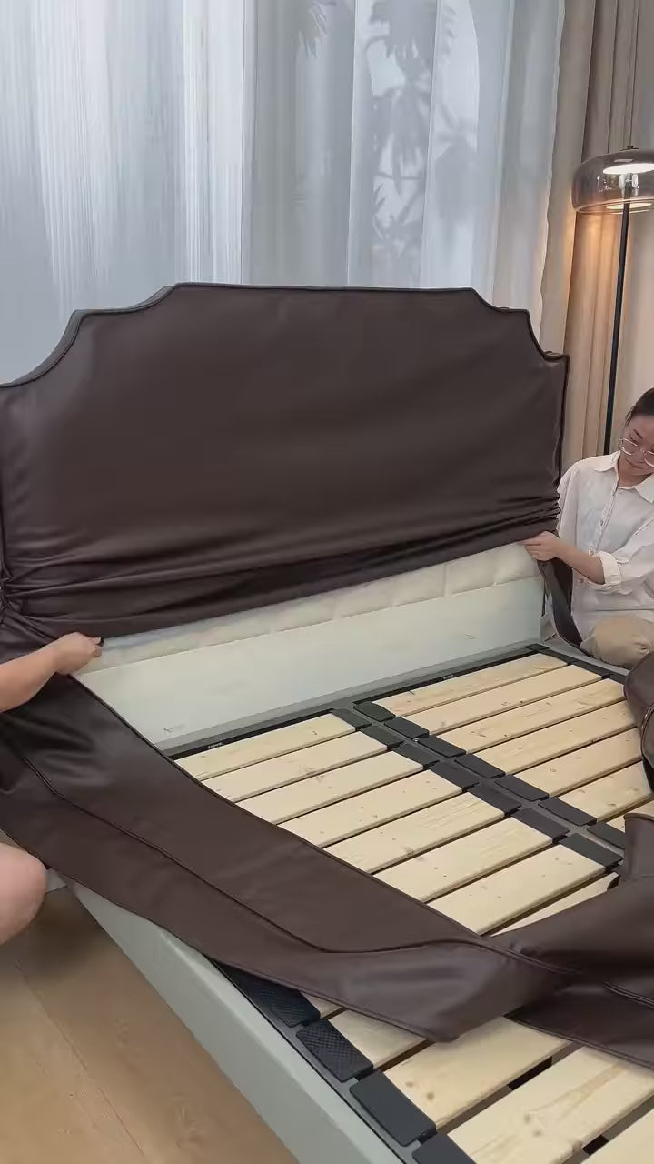 Bed Frame + Headboard Cover | Terravia - Espresso