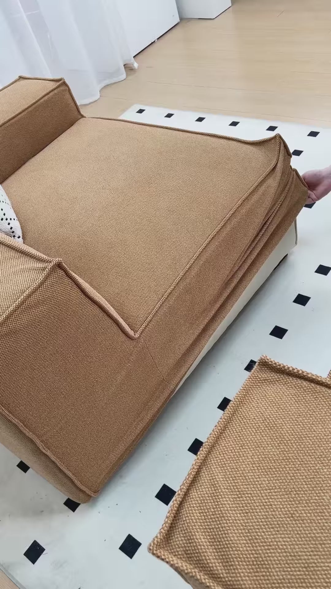 Custom Sofa Slipcover | Sienna Velour - Desert Sand