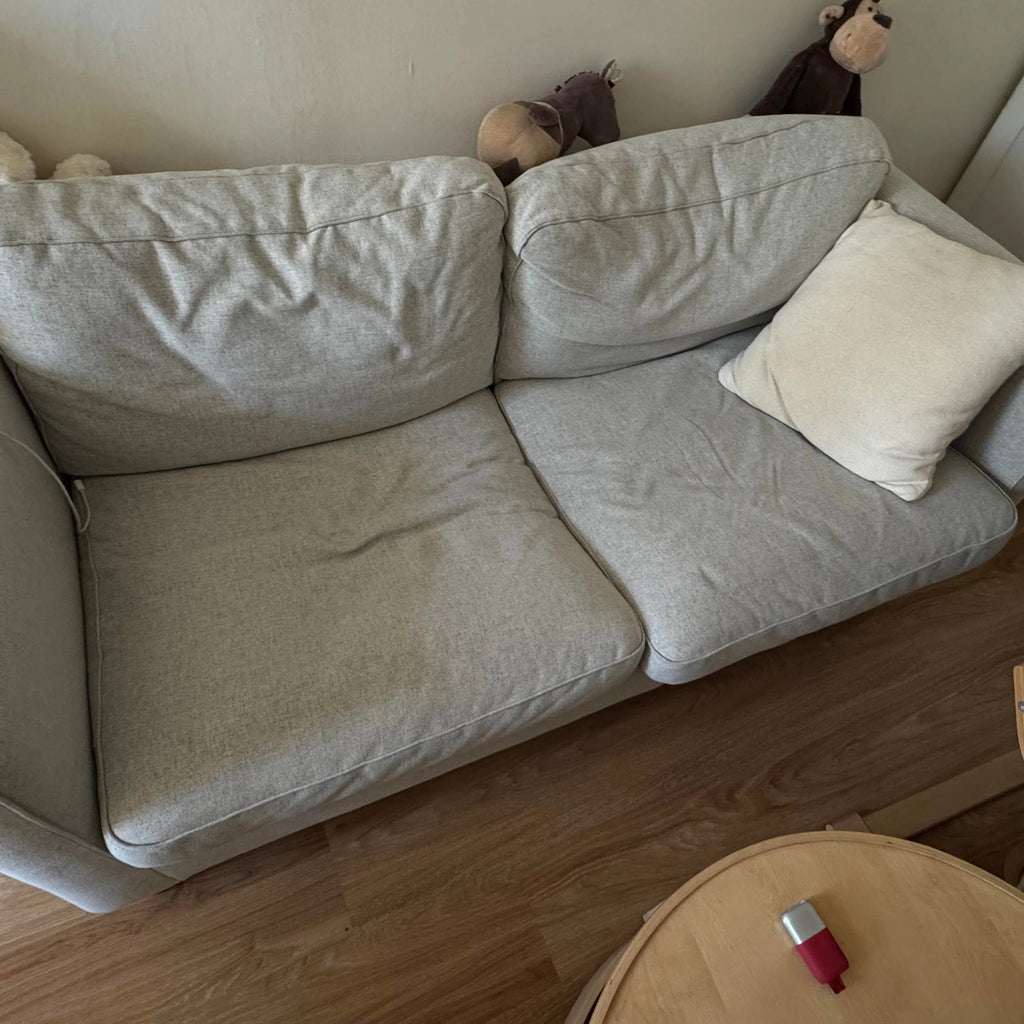 Custom Sofa Slipcover — Elara Flax
