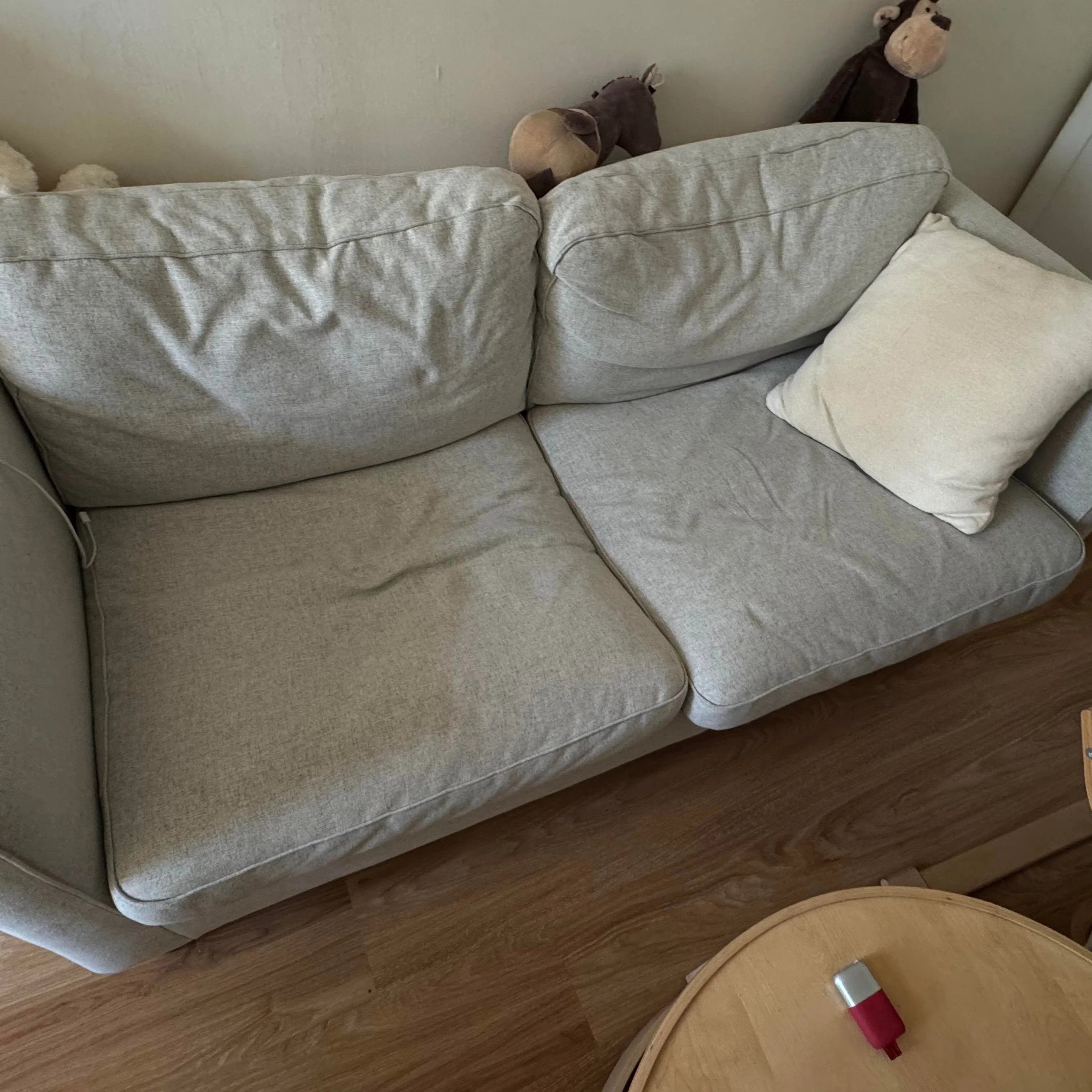 Custom Sofa Slipcover — Elara Flax