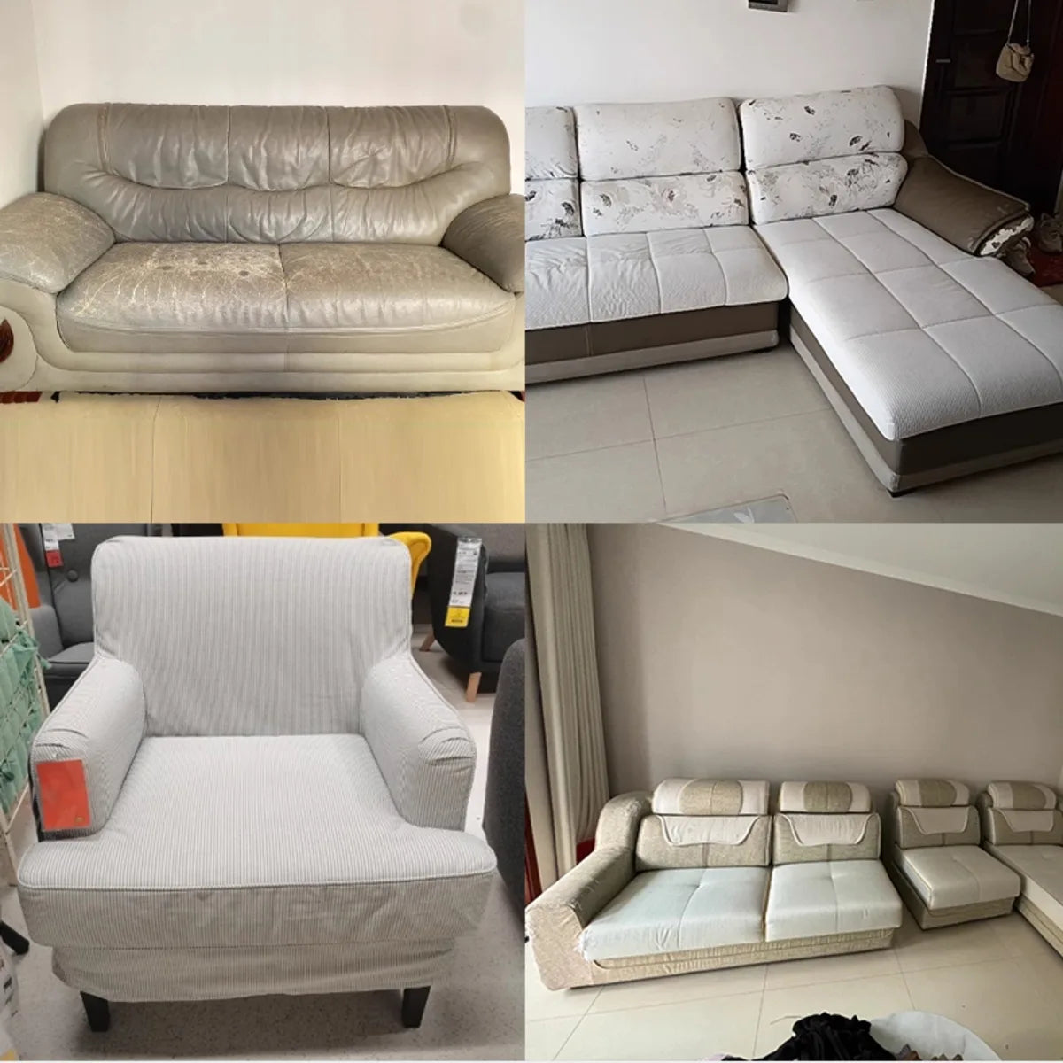 Tailored furniture slipcover with smooth fitting for classic sofa