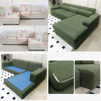 Detail view of zippered cushion slipcover and perfect seam finish